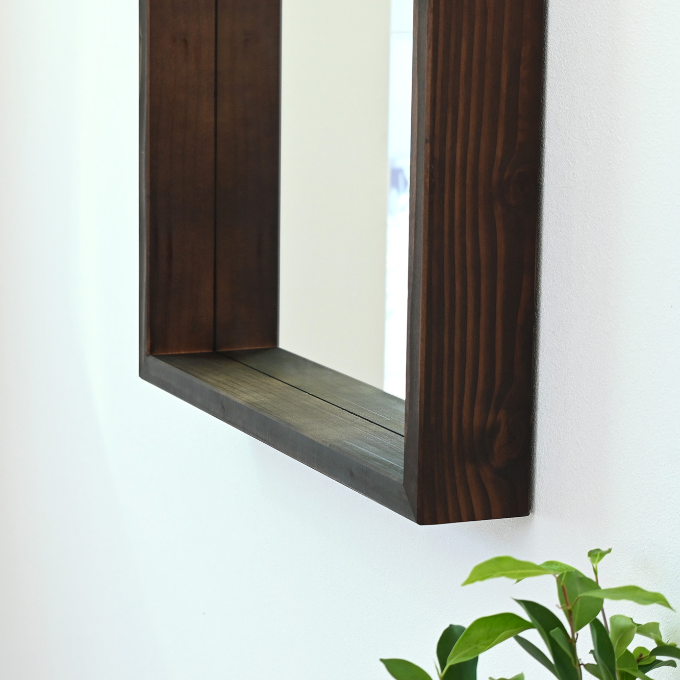 SENNOKI ボクシー 50x50cm 全2色 アンティーク調 壁掛けミラー 箱型