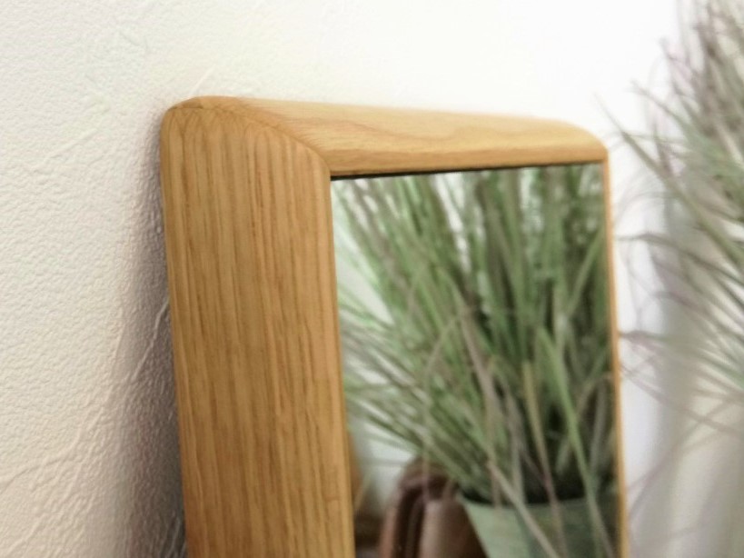 ウォールナット家具美容室鏡壁掛けセンノキミラーおしゃれステラ日本製天然木無垢材北欧木枠