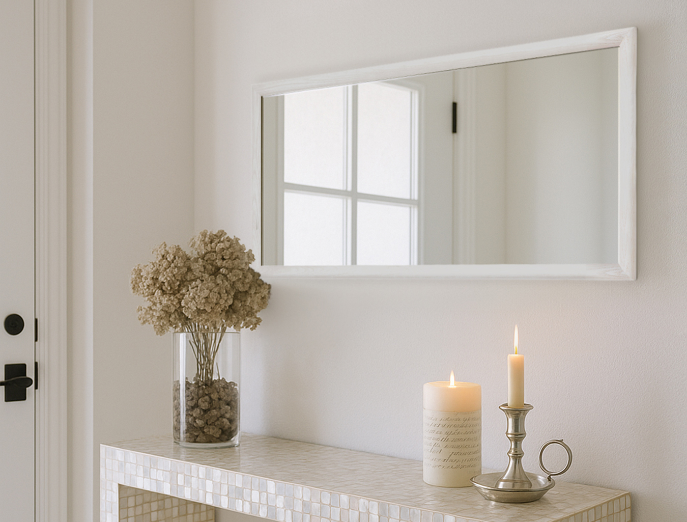 アルテ ウォールミラー 55×110cm 雪